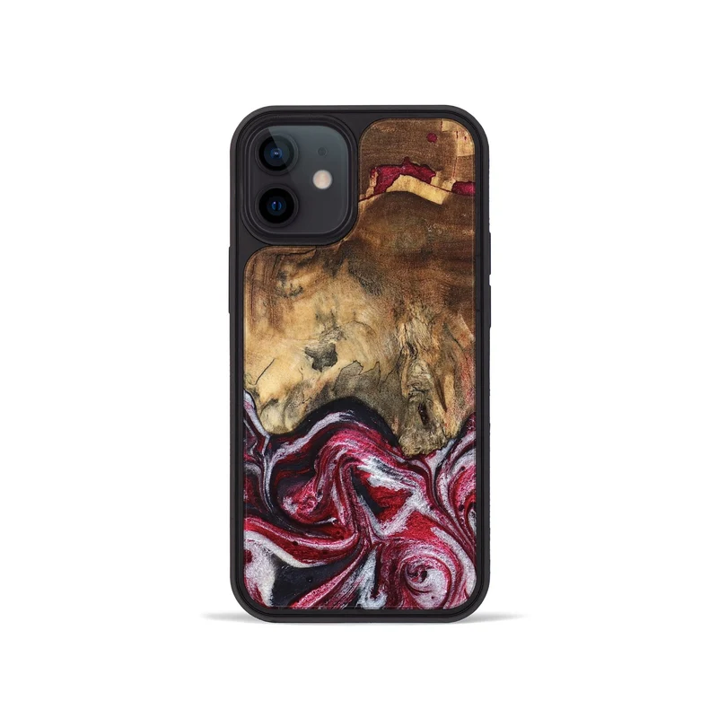 iPhone 12 mini Wood Phone Case - Chaya (Red, 829722)