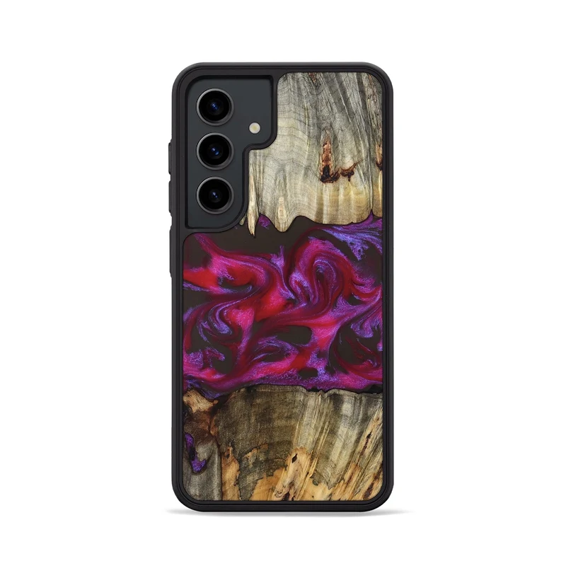 Galaxy S24 Wood Phone Case - Jaylen (Red, 829716)
