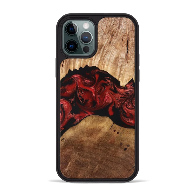 iPhone 12 Pro Max Wood Phone Case - Marlon (Red, 829713)