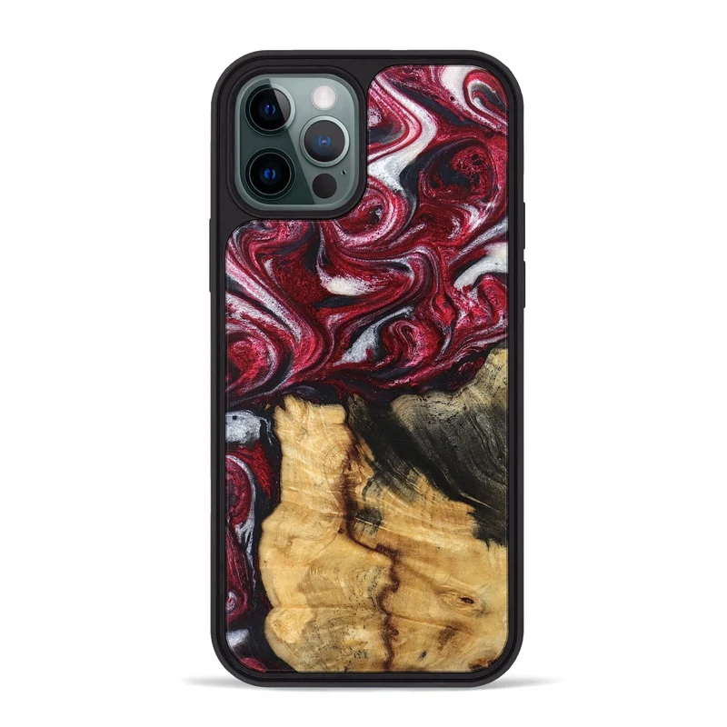 iPhone 12 Pro Max Wood Phone Case - Cleve (Red, 829717)