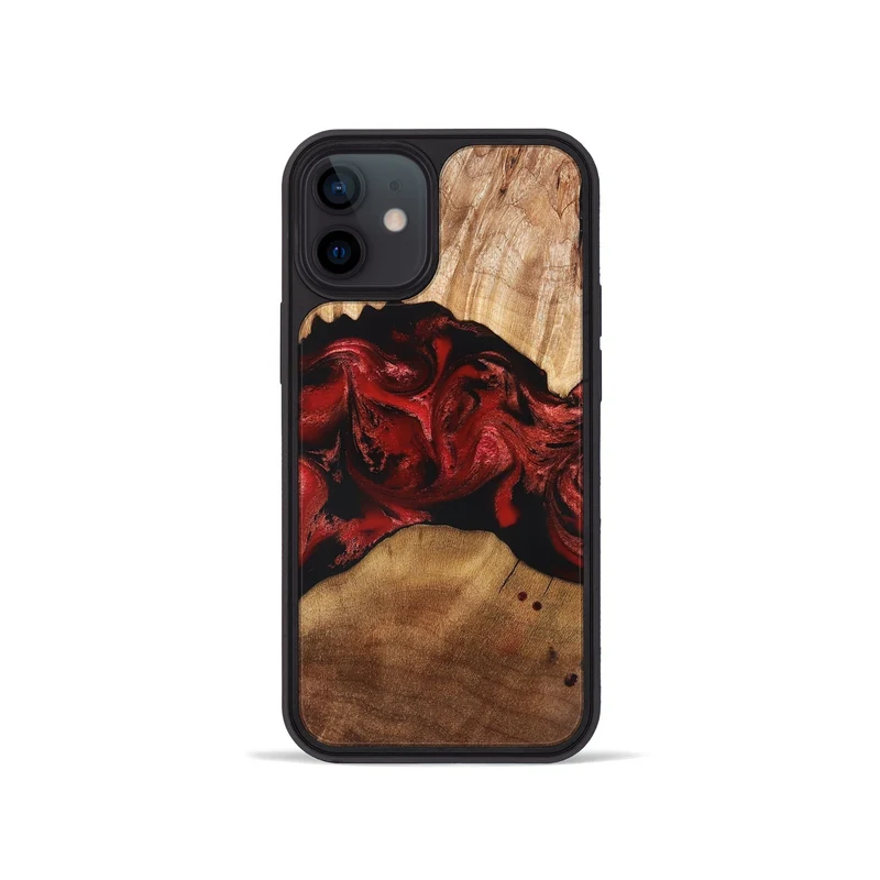 iPhone 12 mini Wood Phone Case - Marlon (Red, 829713)