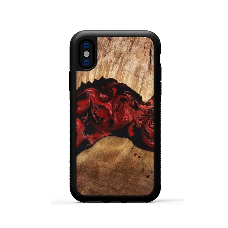 iPhone Xs Wood Phone Case - Marlon (Red, 829713)