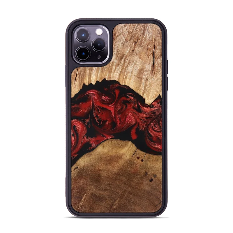 iPhone 11 Pro Max Wood Phone Case - Marlon (Red, 829713)
