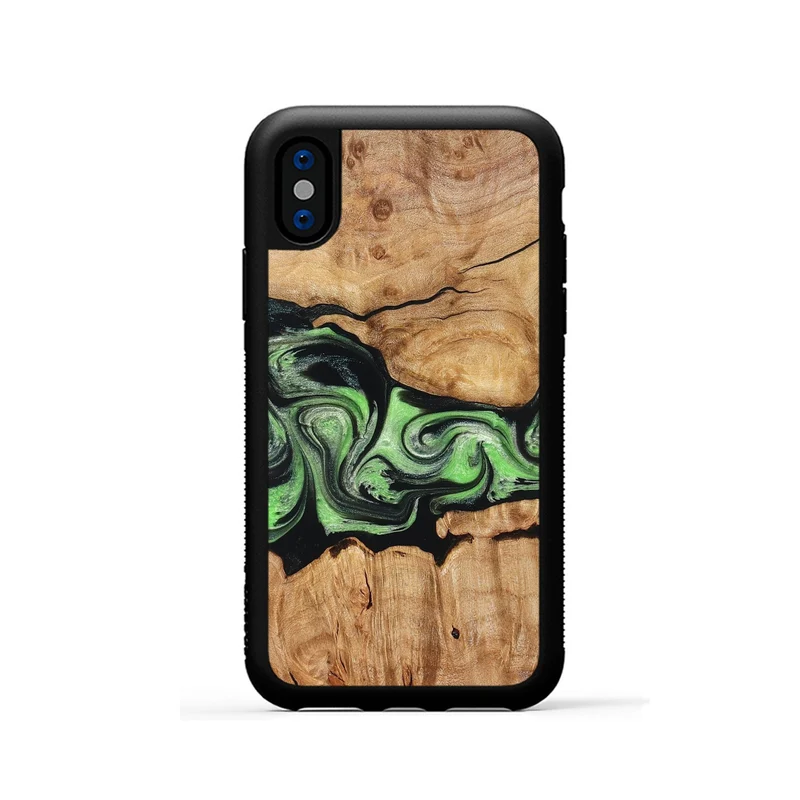iPhone Xs Wood Phone Case - Kyree (Green, 829701)