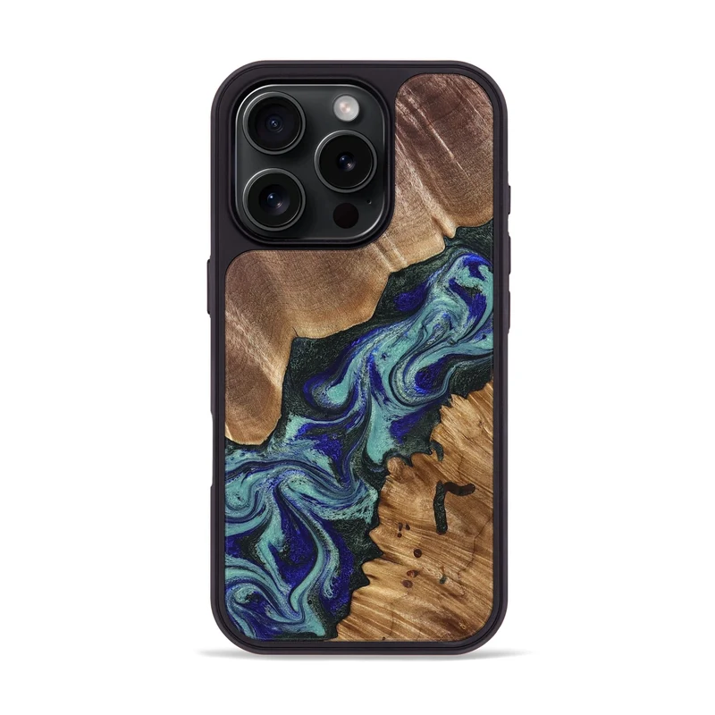 iPhone 16 Pro Wood Phone Case - Dorene (Green, 829694)