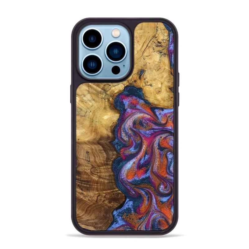 iPhone 14 Pro Max Wood Phone Case - Carroll (Blue, 829670)