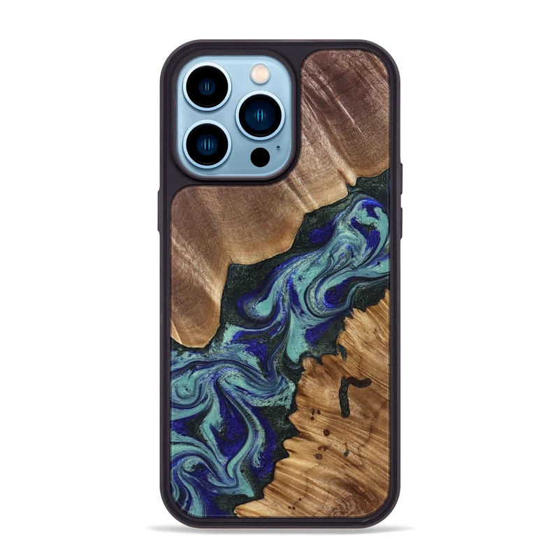 iPhone 14 Pro Max Wood Phone Case - Dorene (Green, 829694)