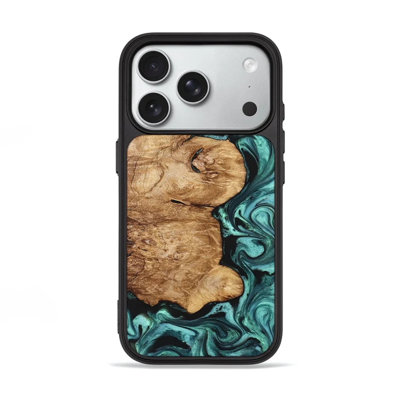 iPhone 18 Pro Wood Phone Case - Kaeli (Green, 829696)