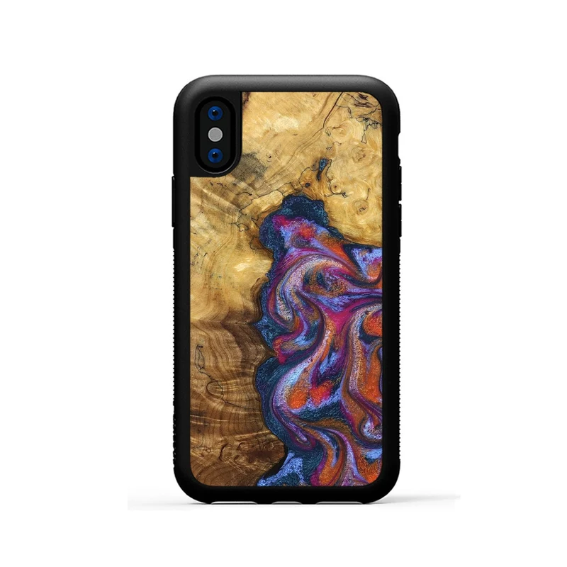 iPhone Xs Wood Phone Case - Carroll (Blue, 829670)