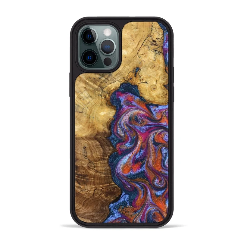 iPhone 12 Pro Max Wood Phone Case - Carroll (Blue, 829670)