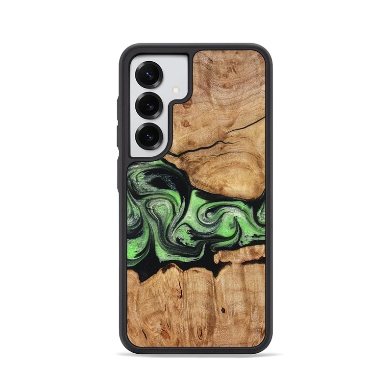 Galaxy S25 Wood Phone Case - Kyree (Green, 829701)