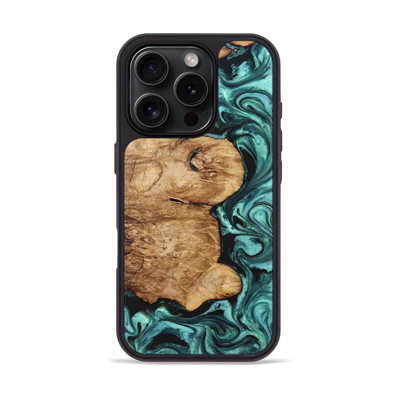 iPhone 16 Pro Wood Phone Case - Kaeli (Green, 829696)