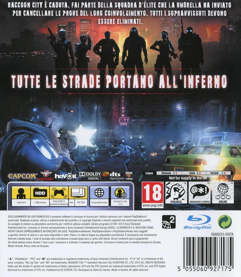 RESIDENT EVIL OPERATION RACCOON CITY PS3 (versione italiana)