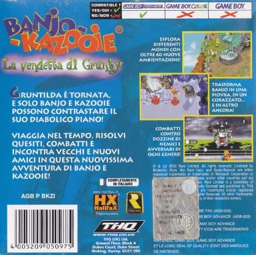 BANJO KAZOOIE LA VENDETTA DI GRUNTY NINTENDO GBA (completamente in italiano)