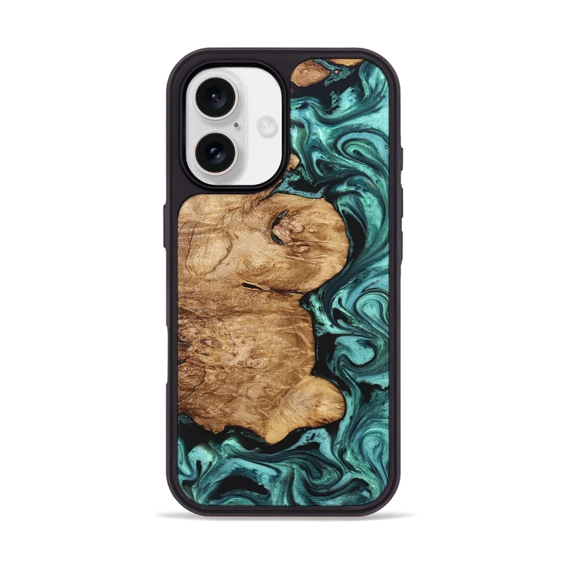 iPhone 17 Wood Phone Case - Kaeli (Green, 829696)