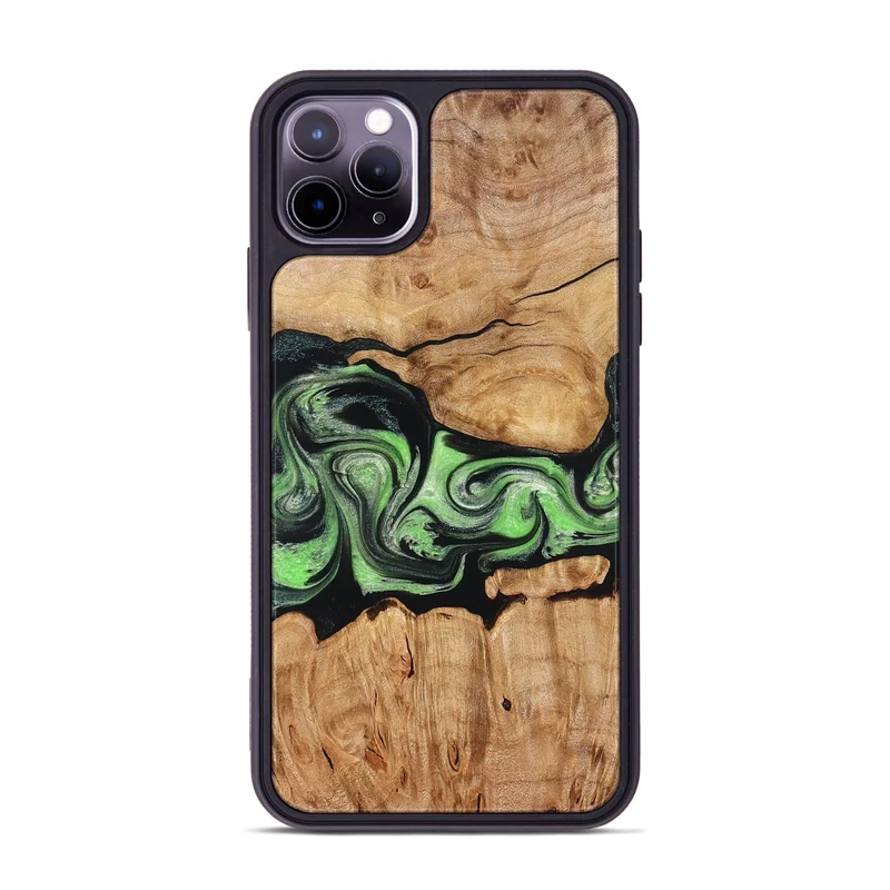 iPhone 11 Pro Max Wood Phone Case - Kyree (Green, 829701)