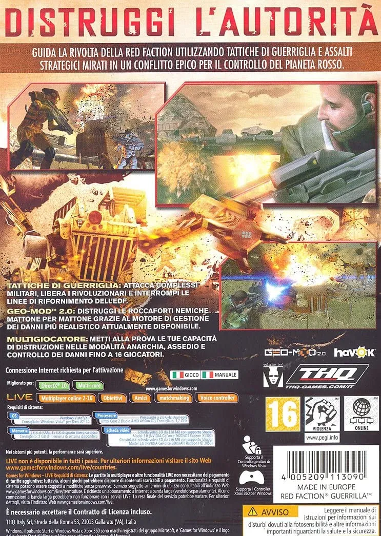 RED FACTION GUERRILLA PC GAME(versione italiana)