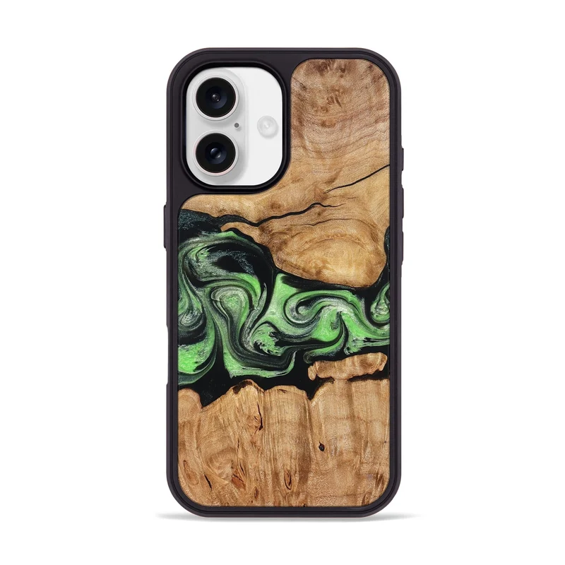 iPhone 17 Wood Phone Case - Kyree (Green, 829701)