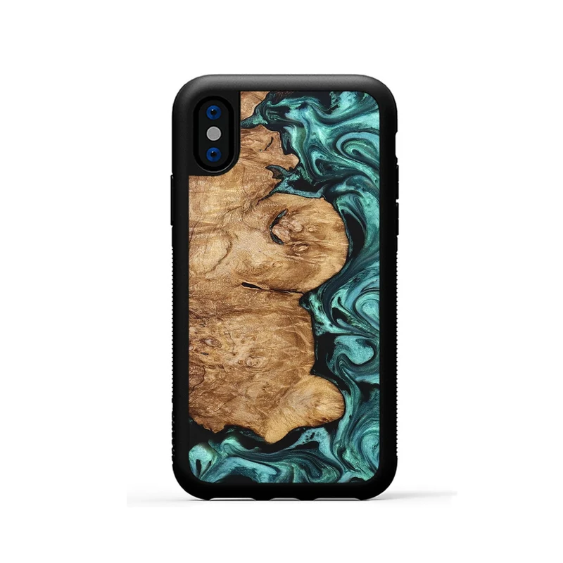 iPhone Xs Wood Phone Case - Kaeli (Green, 829696)