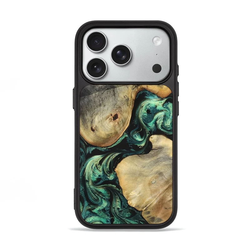 iPhone 18 Pro Wood Phone Case - Ariah (Green, 829700)