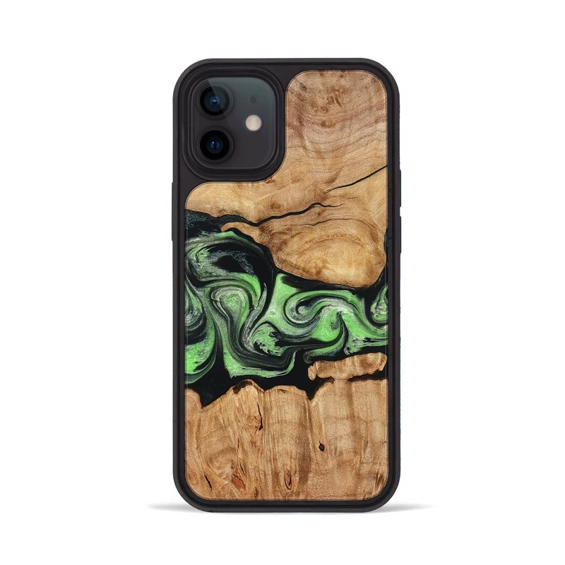 iPhone 12 Wood Phone Case - Kyree (Green, 829701)