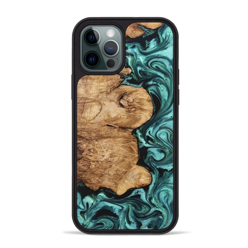 iPhone 12 Pro Max Wood Phone Case - Kaeli (Green, 829696)