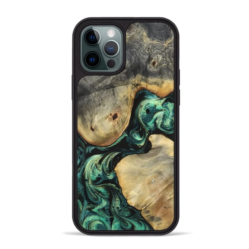 iPhone 12 Pro Max Wood Phone Case - Ariah (Green, 829700)
