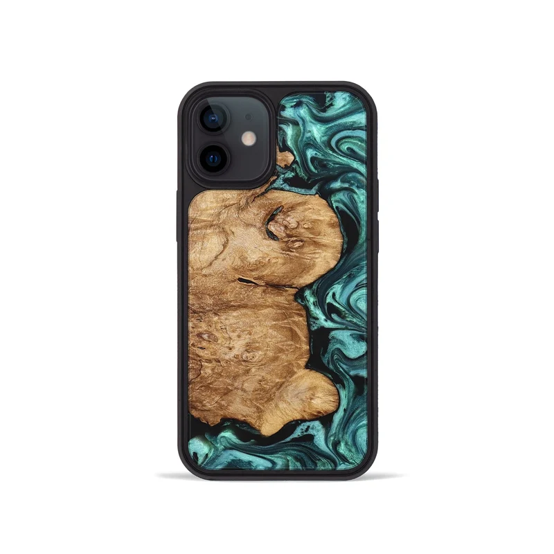 iPhone 12 mini Wood Phone Case - Kaeli (Green, 829696)