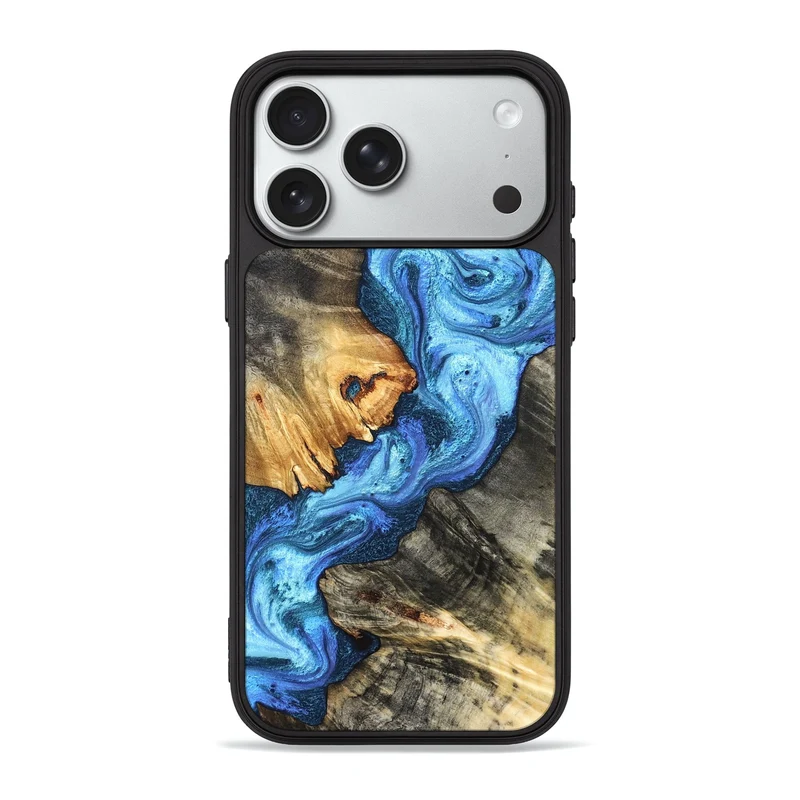 iPhone 18 Pro Max Wood Phone Case - Alayna (Blue, 829682)