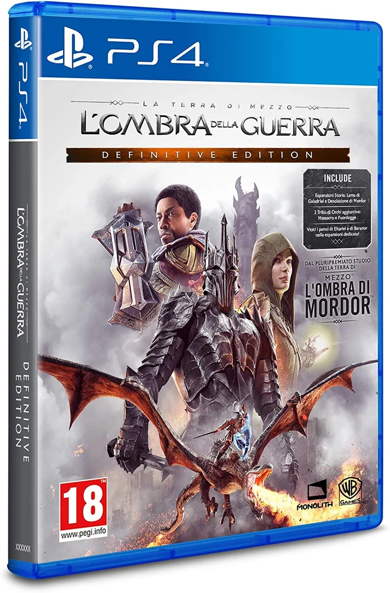 Shadow Of War Definitive Edition Playstation 4 Edizione Regno Unito