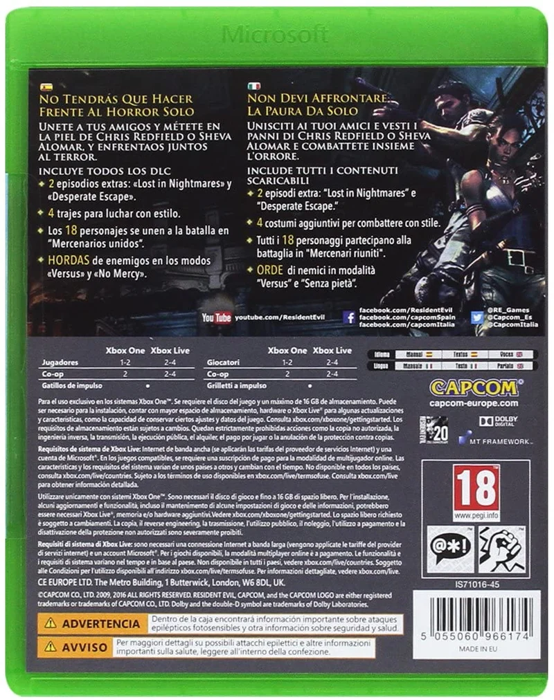 RESIDENT EVIL 5 XBOX ONE (versione italiana)