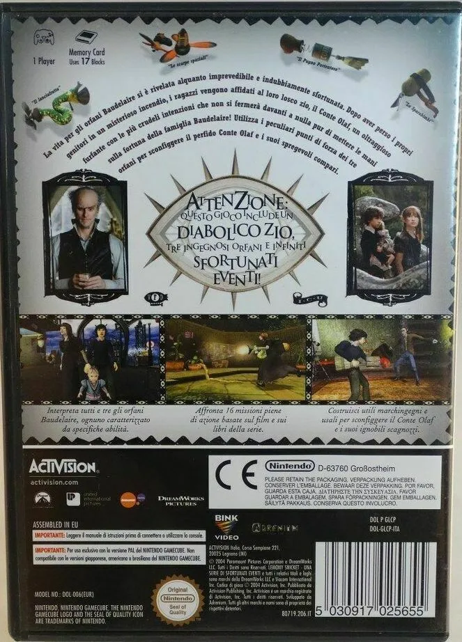 LEMONY SNICKET UNA SERIE DI SFORTUNATI EVENTI NINTENDO GAME CUBE