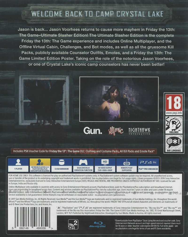 FRIDAY THE 13 TH THE GAME ULTIMATE SLASHER EDITION PS4 (versione italiana)