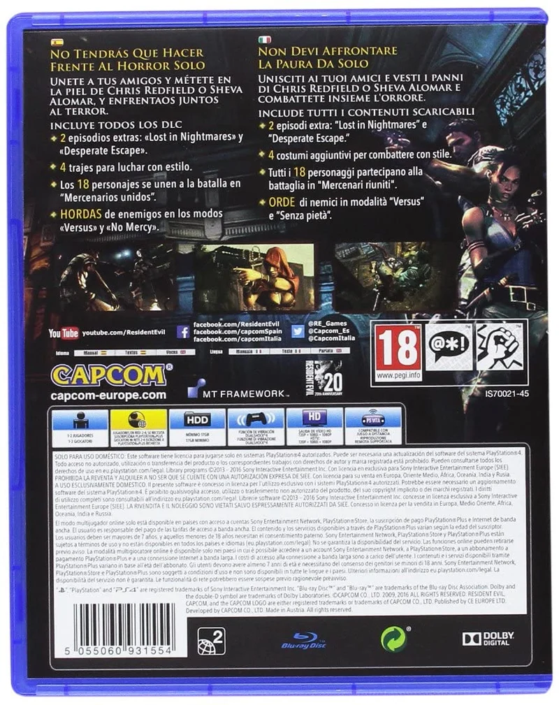 RESIDENT EVIL 5 PS4 (versione italiana)