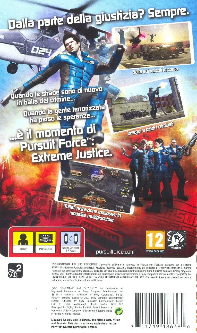 PURSUIT FORCE: EXTREME JUSTICE PSP (versione italiana)