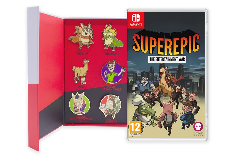 SuperEpic: The Entertainment War Badge Edition Nintendo Switch Edizione Regno Unito
