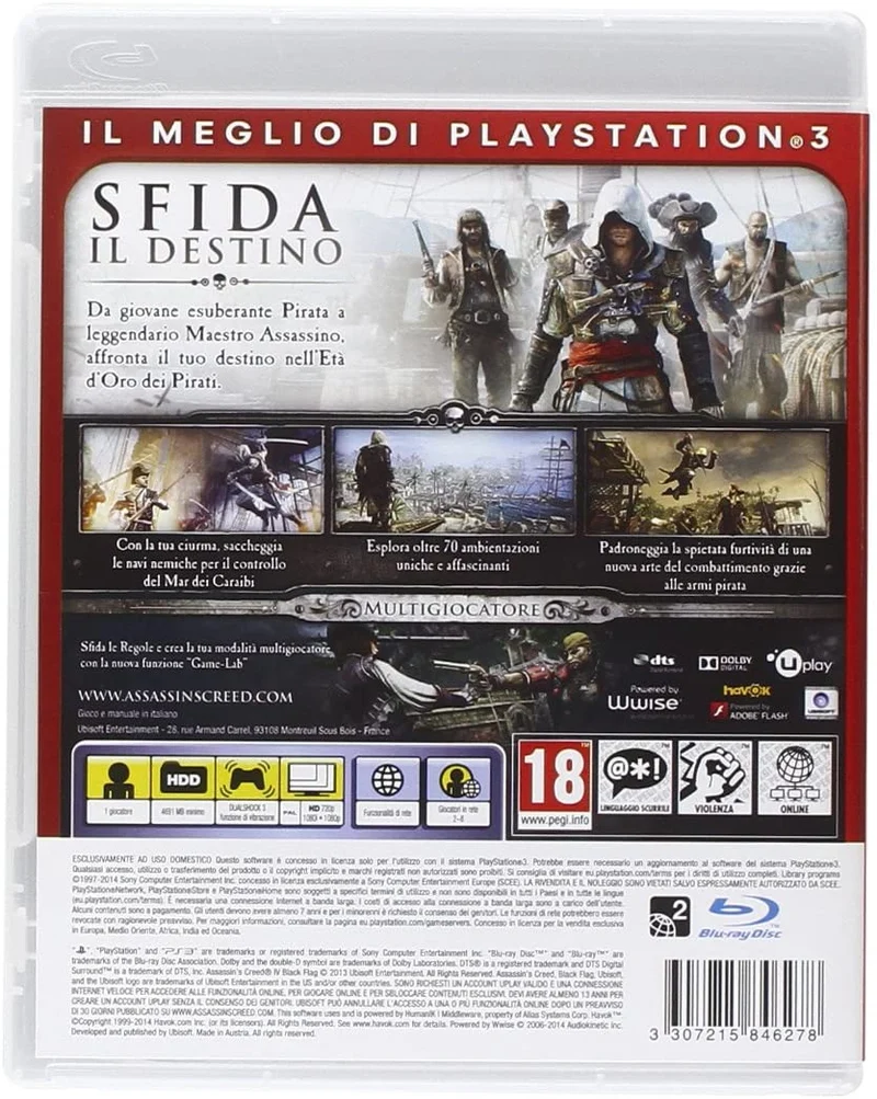 ASSASSIN'S CREED IV BLACK FLAG PS3 (versione italiana) ESSENTIALS