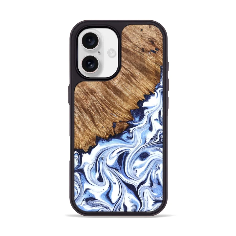 iPhone 17 Wood Phone Case - Gerardo (Blue, 829664)
