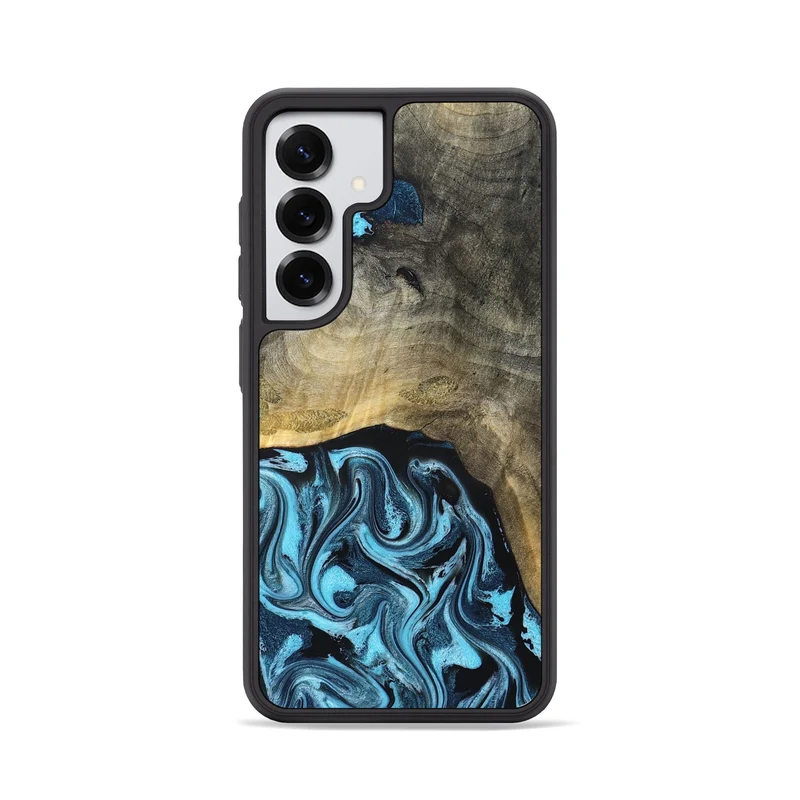 Galaxy S25 Wood Phone Case - Izael (Blue, 829669)