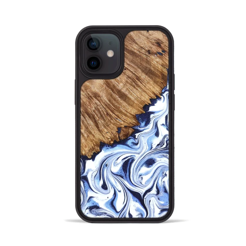 iPhone 12 Wood Phone Case - Gerardo (Blue, 829664)