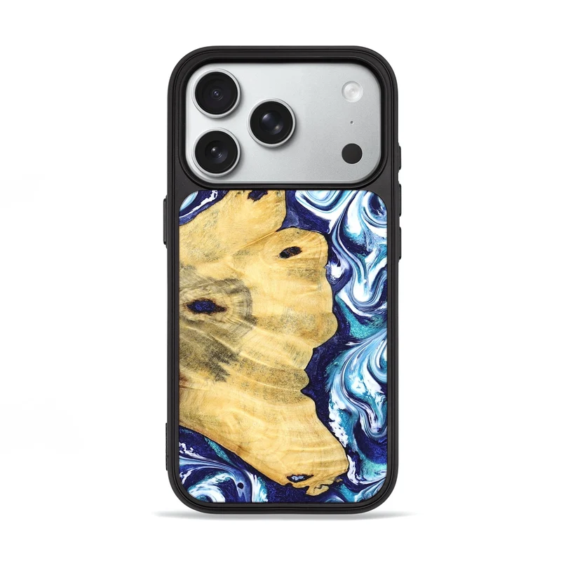 iPhone 18 Pro Wood Phone Case - Clemmie (Blue, 829666)