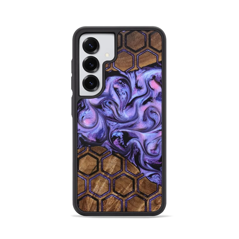 Galaxy S25 Wood Phone Case - Golden (Pattern, 829676)