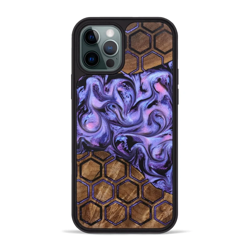 iPhone 12 Pro Max Wood Phone Case - Golden (Pattern, 829676)
