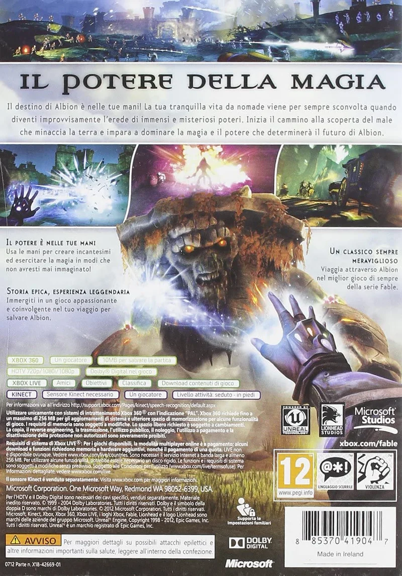 FABLE THE JOURNEY XBOX 360 (completamente in italiano)KINECT
