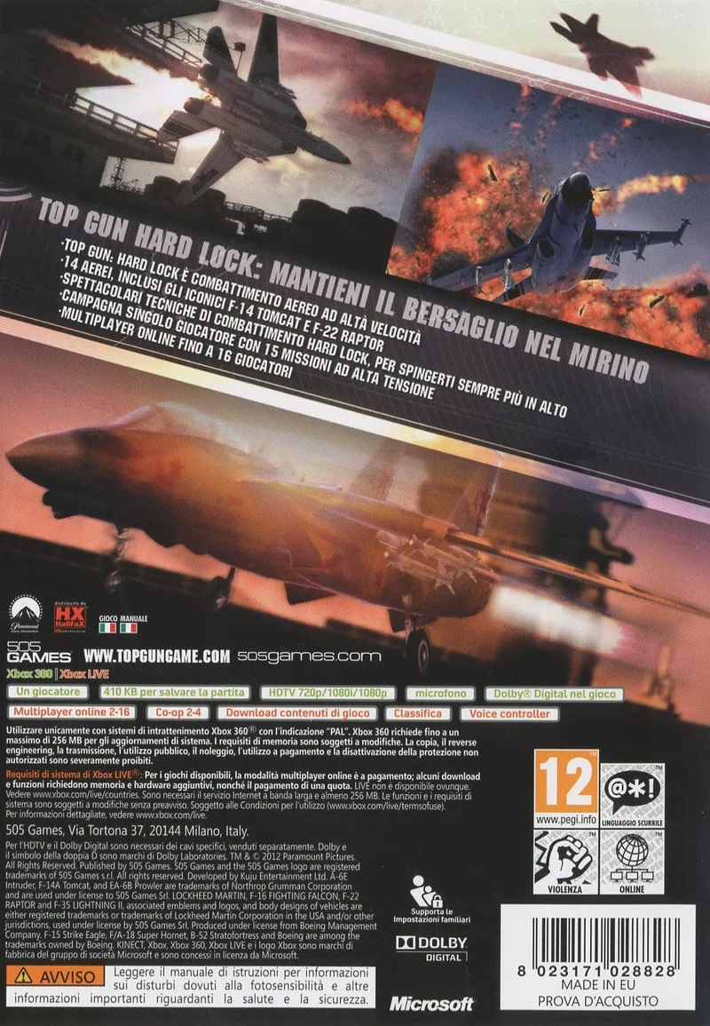 TOP GUN HARD LOCK XBOX 360 (versione italiana)