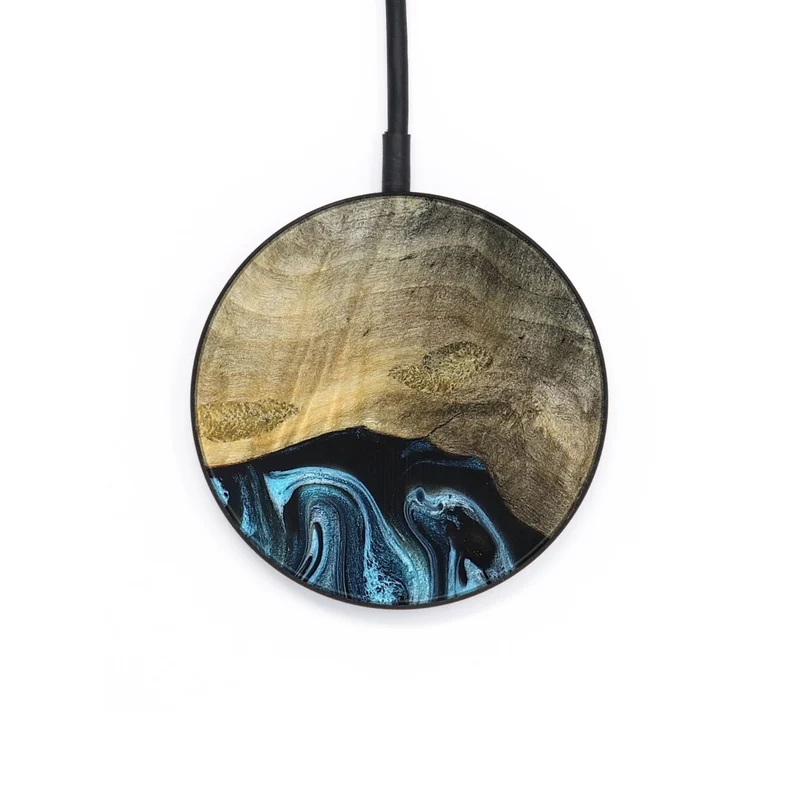 Circle Wood Wireless Charger - Izael (Blue, 829669)