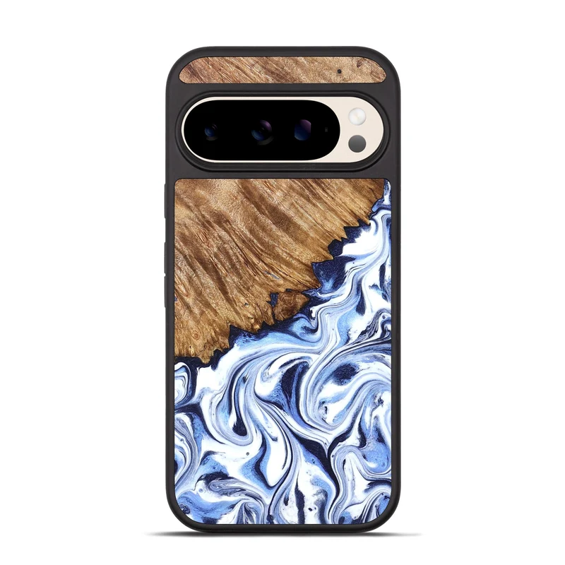 Pixel 10 Pro Wood Phone Case - Gerardo (Blue, 829664)