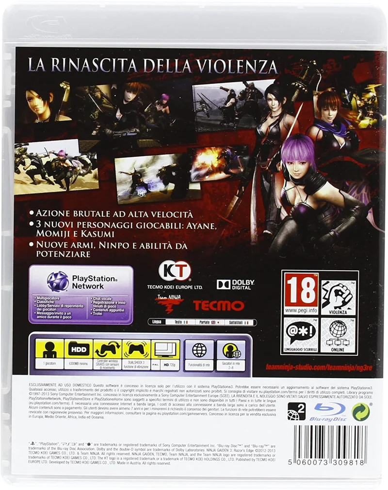 NINJA GAIDEN 3 RAZOR'S EDGE PS3
