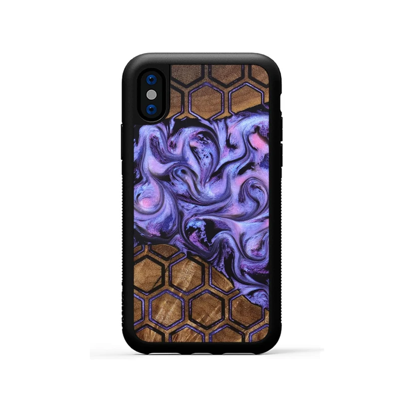 iPhone Xs Wood Phone Case - Golden (Pattern, 829676)