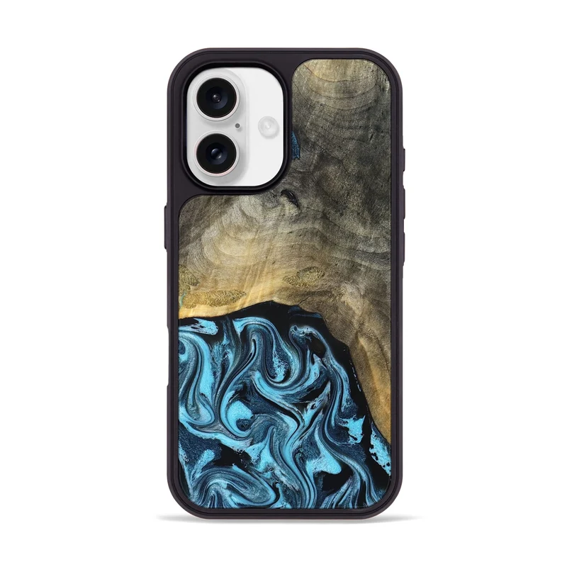 iPhone 17 Wood Phone Case - Izael (Blue, 829669)